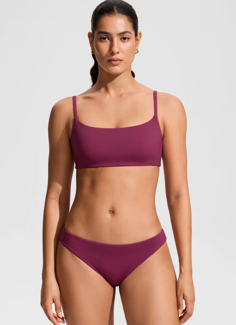 Scoop Neck Adjustable Strap Bikini Top