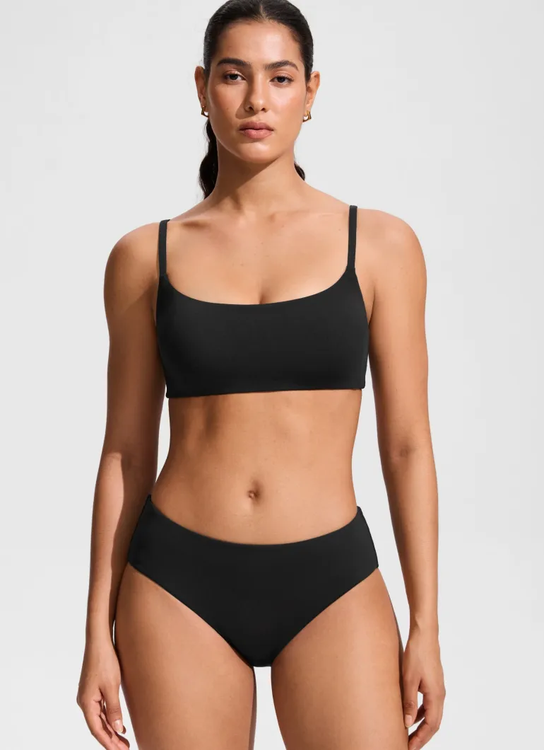 Scoop Neck Adjustable Strap Bikini Top