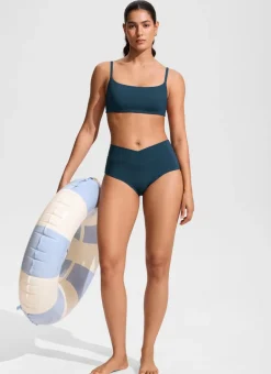 Scoop Neck Adjustable Strap Bikini Top