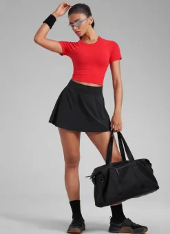Seamless Crew Neck Cropped Short Sleeve