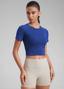 Seamless Crew Neck Cropped Short Sleeve