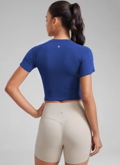 Seamless Crew Neck Cropped Short Sleeve
