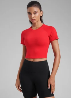 Seamless Crew Neck Cropped Short Sleeve