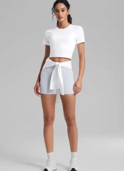 Seamless Crew Neck Cropped Short Sleeve