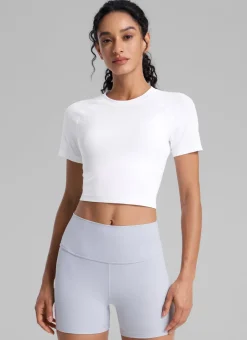 Seamless Crew Neck Cropped Short Sleeve