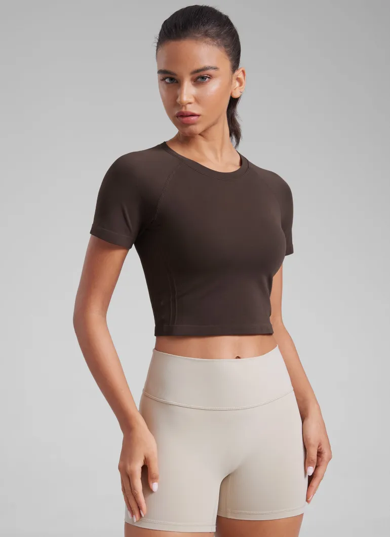 Seamless Crew Neck Cropped Short Sleeve