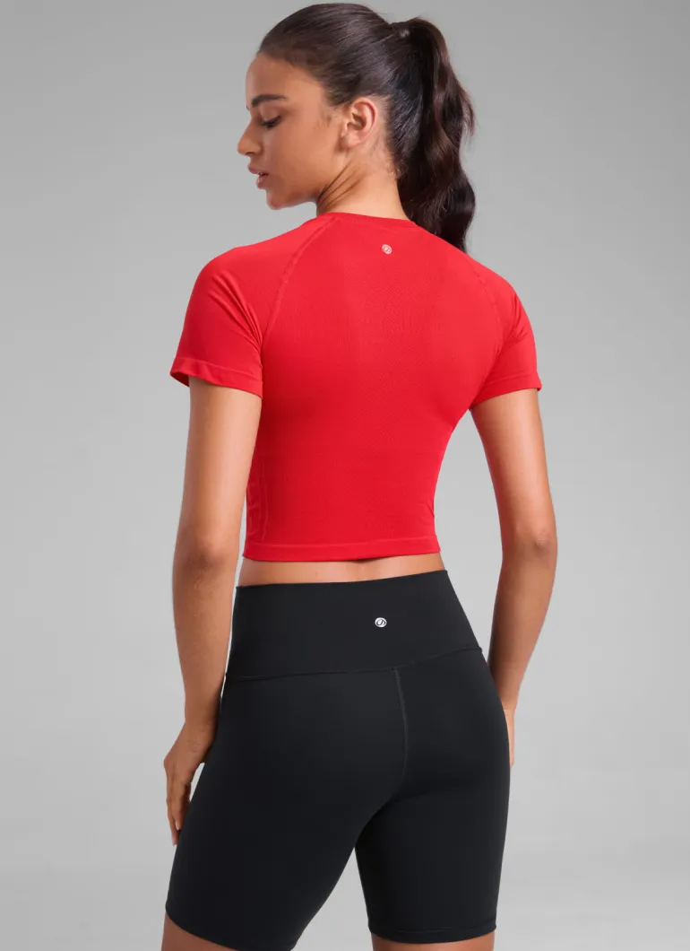 Seamless Crew Neck Cropped Short Sleeve