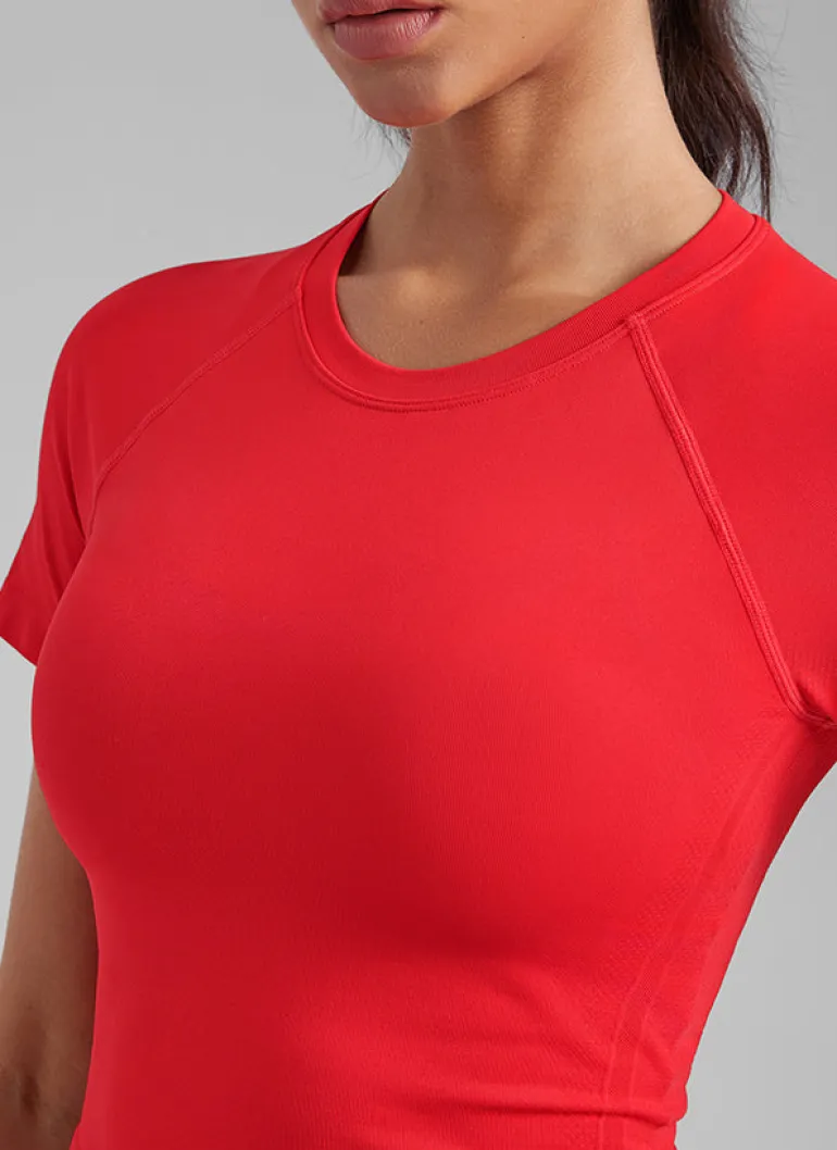 Seamless Crew Neck Cropped Short Sleeve