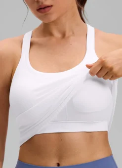 Seamless Racerback Built in Bra Ribbed Tank