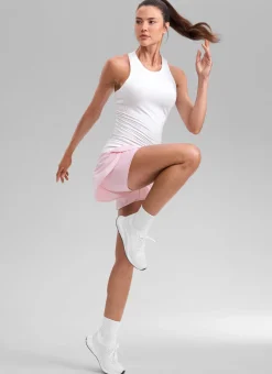 Seamless Racerback High Crewneck Hip Tank