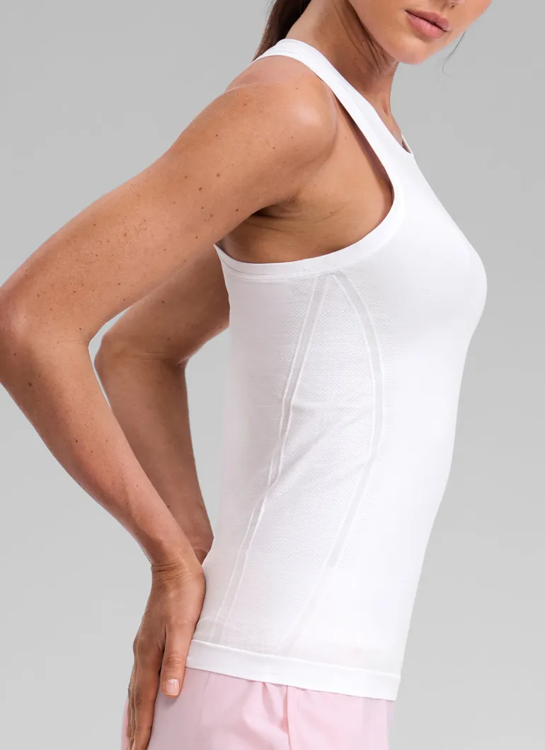 Seamless Racerback High Crewneck Hip Tank
