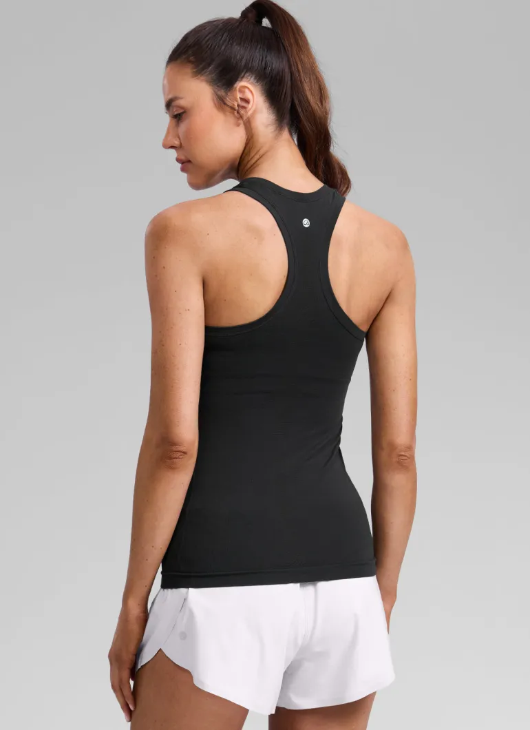 Seamless Racerback High Crewneck Hip Tank