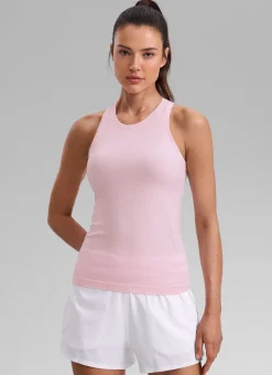 Seamless Racerback High Crewneck Hip Tank