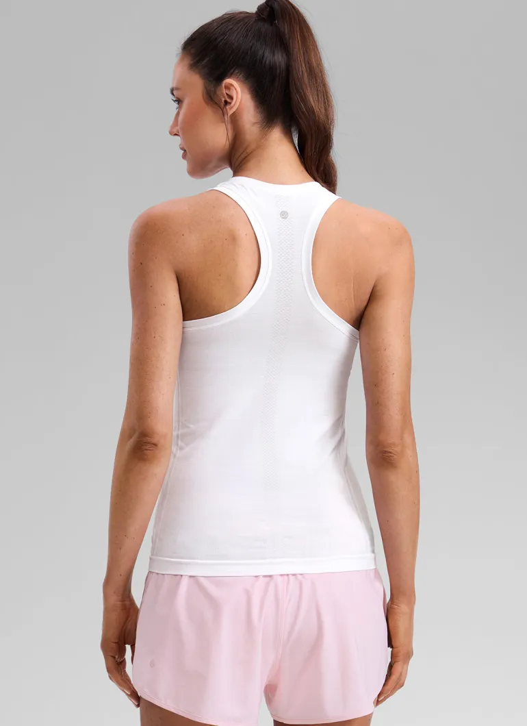 Seamless Racerback High Crewneck Hip Tank