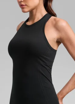 Seamless Racerback High Crewneck Hip Tank