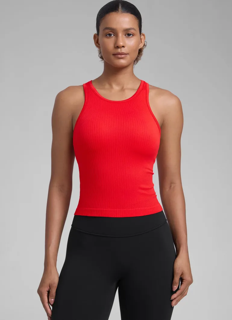 Seamless Racerback Hip Length Tank