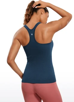 Seamless Racerback Ribbed Hip Length Tank