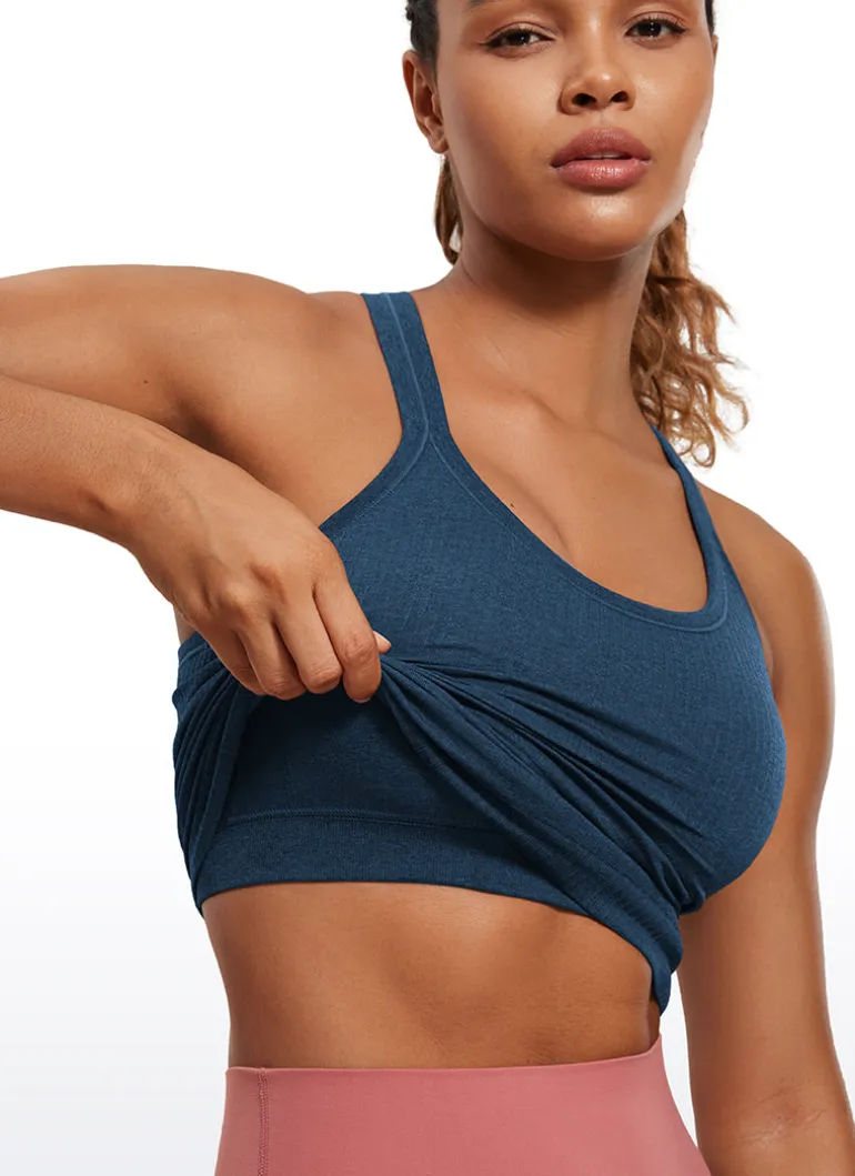 Seamless Racerback Ribbed Hip Length Tank