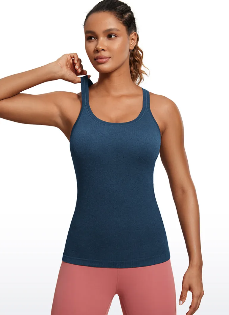 Seamless Racerback Ribbed Hip Length Tank