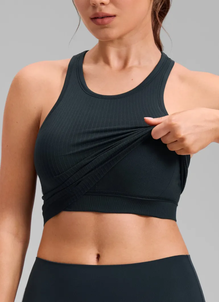 Seamless Ribbed Racerback Crop Tank