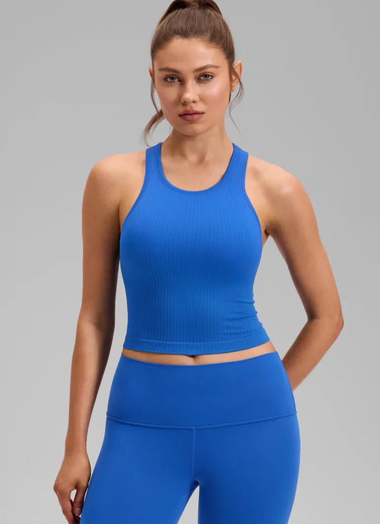 Seamless Ribbed Racerback Crop Tank