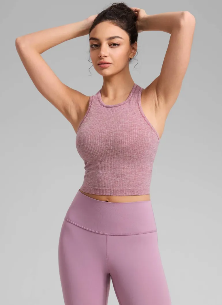 Seamless Ribbed Racerback Crop Tank