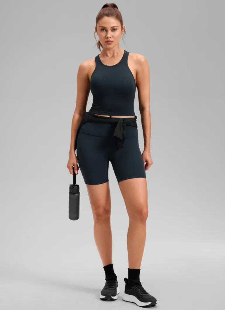 Seamless Ribbed Racerback Crop Tank