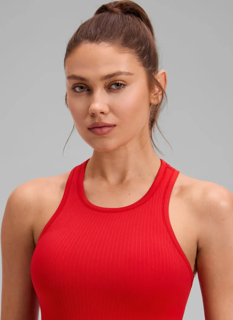Seamless Ribbed Racerback Crop Tank