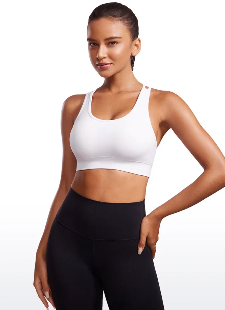 Seamless Strappy Longline Bra Criss Cross Back