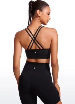 Seamless Strappy Longline Bra Criss Cross Back