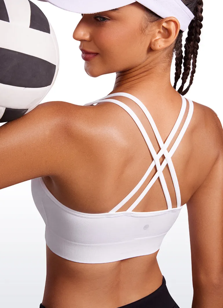 Seamless Strappy Longline Bra Criss Cross Back