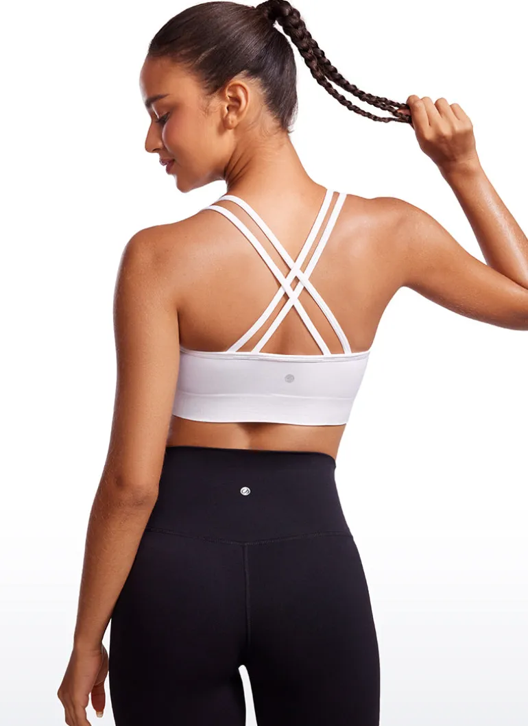 Seamless Strappy Longline Bra Criss Cross Back