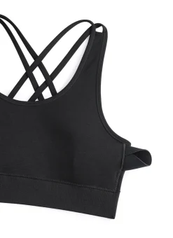 Seamless Strappy Longline Bra Criss Cross Back
