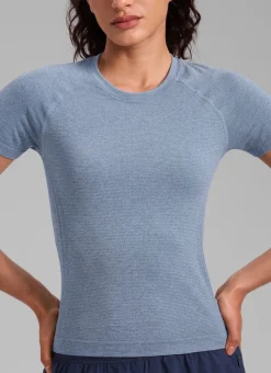 Seamless Waist Length Crewneck Short Sleeve