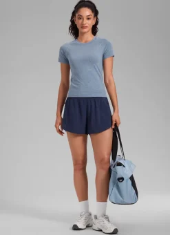 Seamless Waist Length Crewneck Short Sleeve