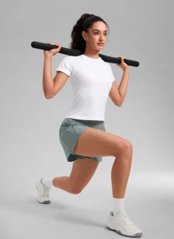 Seamless Waist Length Crewneck Short Sleeve