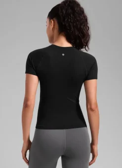 Seamless Waist Length Crewneck Short Sleeve