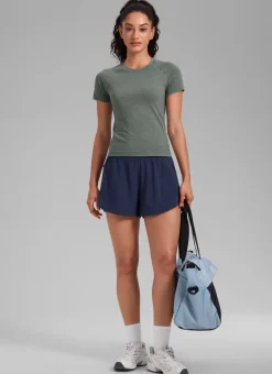 Seamless Waist Length Crewneck Short Sleeve