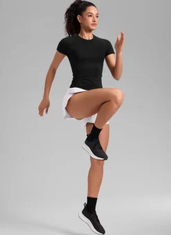 Seamless Waist Length Crewneck Short Sleeve