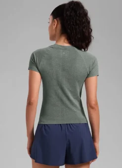 Seamless Waist Length Crewneck Short Sleeve