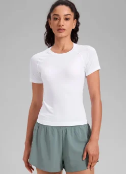 Seamless Waist Length Crewneck Short Sleeve
