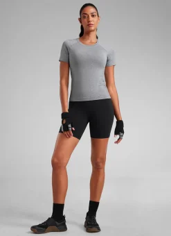 Seamless Waist Length Crewneck Short Sleeve