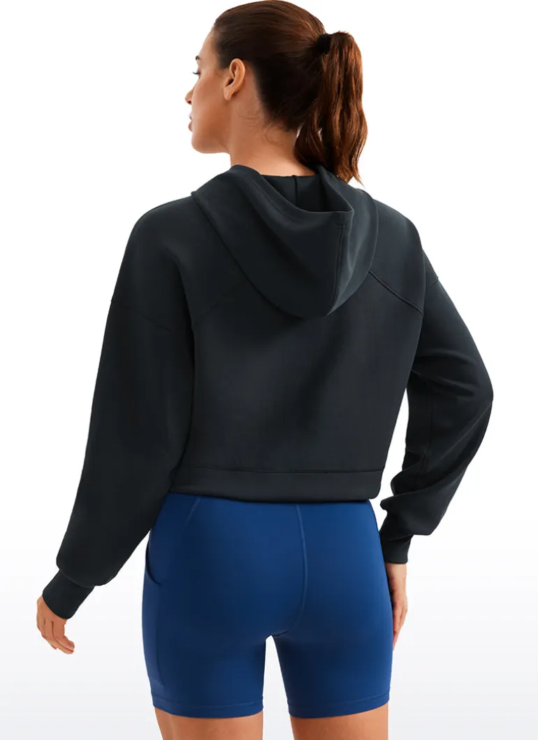 SoftAura Cropped Pullover Hoodie