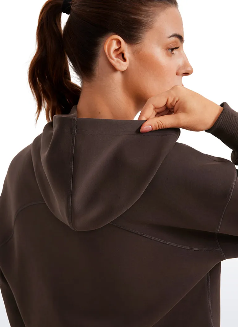 SoftAura Cropped Pullover Hoodie