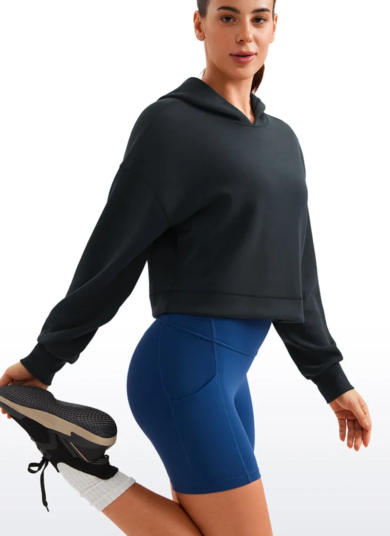 SoftAura Cropped Pullover Hoodie