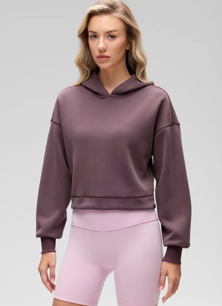 SoftAura Cropped Pullover Hoodie