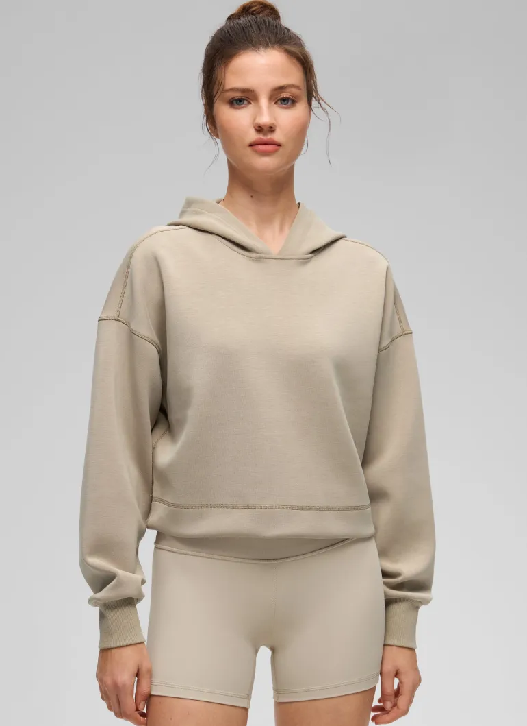 SoftAura Cropped Pullover Hoodie