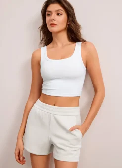 SoftAura Drawstring Pocket Sweat Shorts 4”