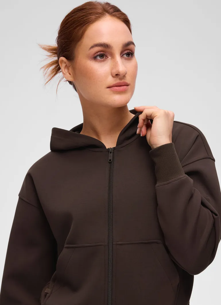 SoftAura Full Zip Waist Length Hoodie