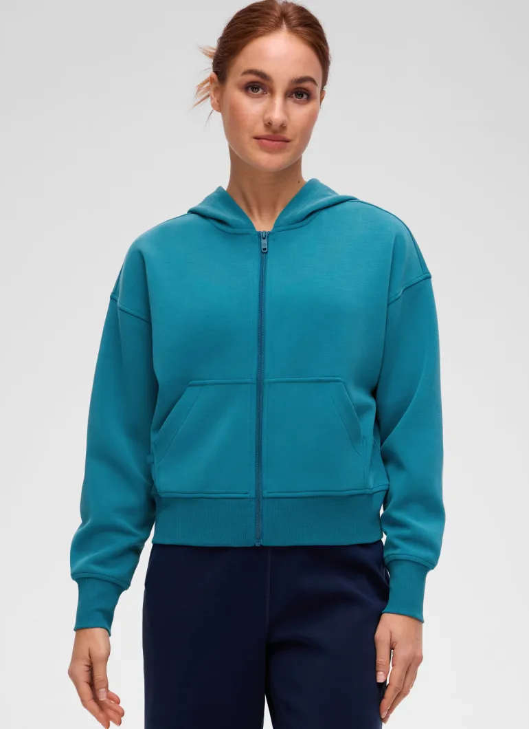 SoftAura Full Zip Waist Length Hoodie